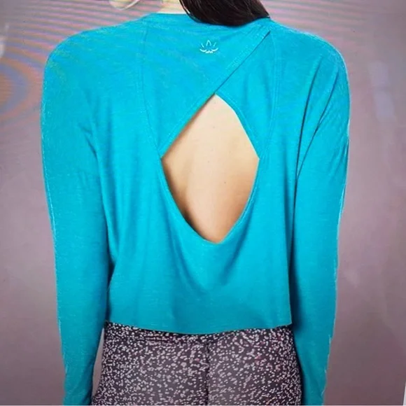 Beyond yoga women’s turquoise, long sleeve tank top/pullover/top size large - Picture 2 of 15